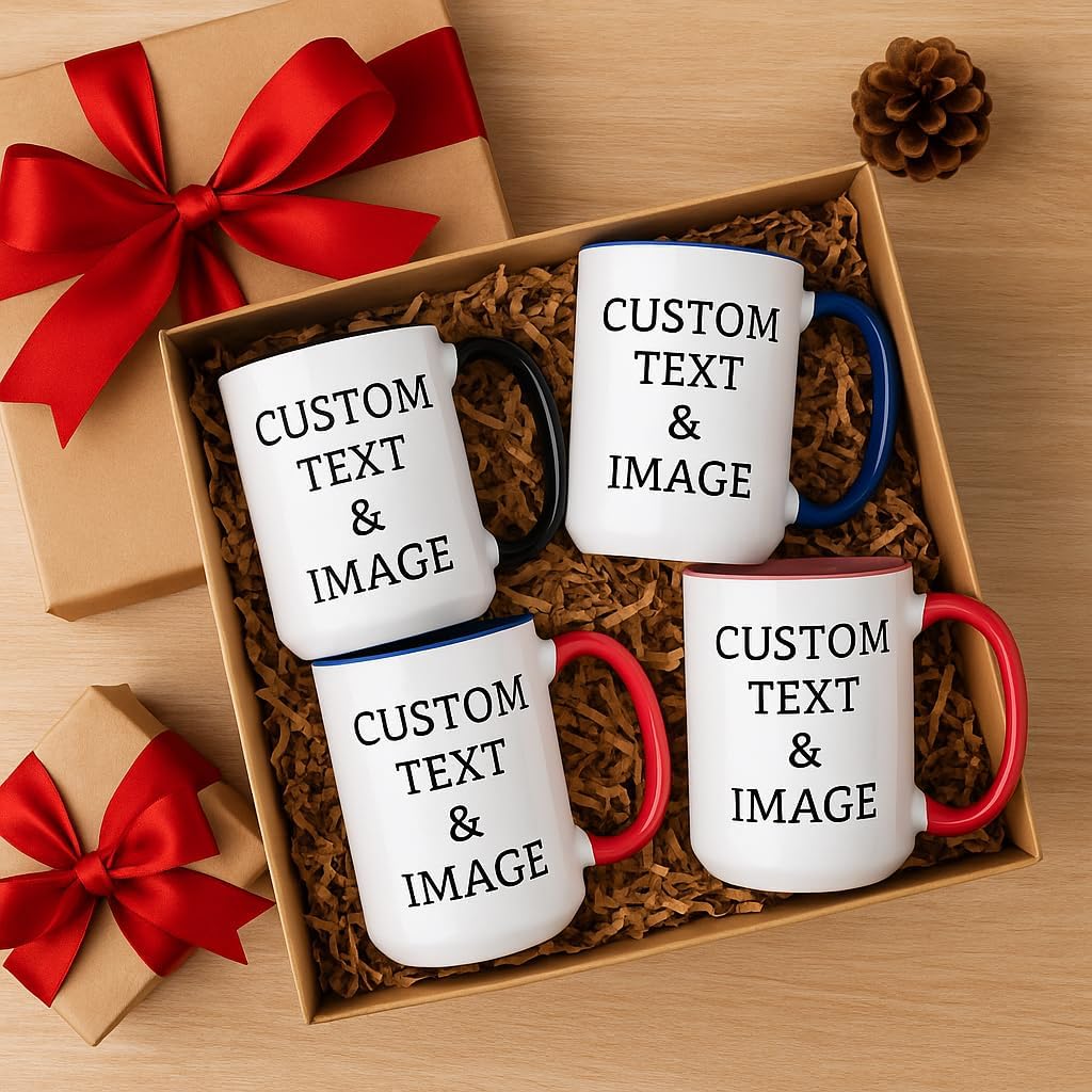 Customized Photo Mug with Personalized Text Upload Your Image with Different Designs - Image 7