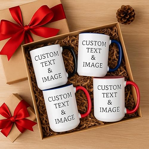 Miniatura 7 de Taza de fotos personalizada con texto personalizado Sube tu imagen con diferentes diseños