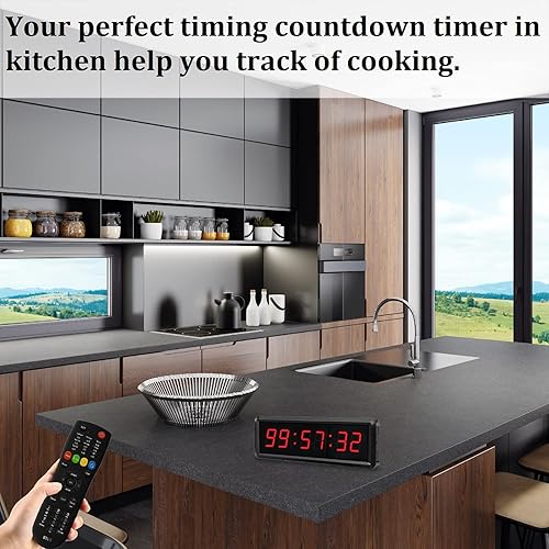 Miniatura 6 de Reloj de pared digital LED de cuenta regresiva para gimnasio 15 pulgadas de alto digital