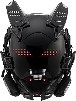 BeLSav Punk Cosplay Mask For Adult,LED Mask,Futuristic Punk Techwear,Cosplay Halloween Fit Party Music Festival Accessories