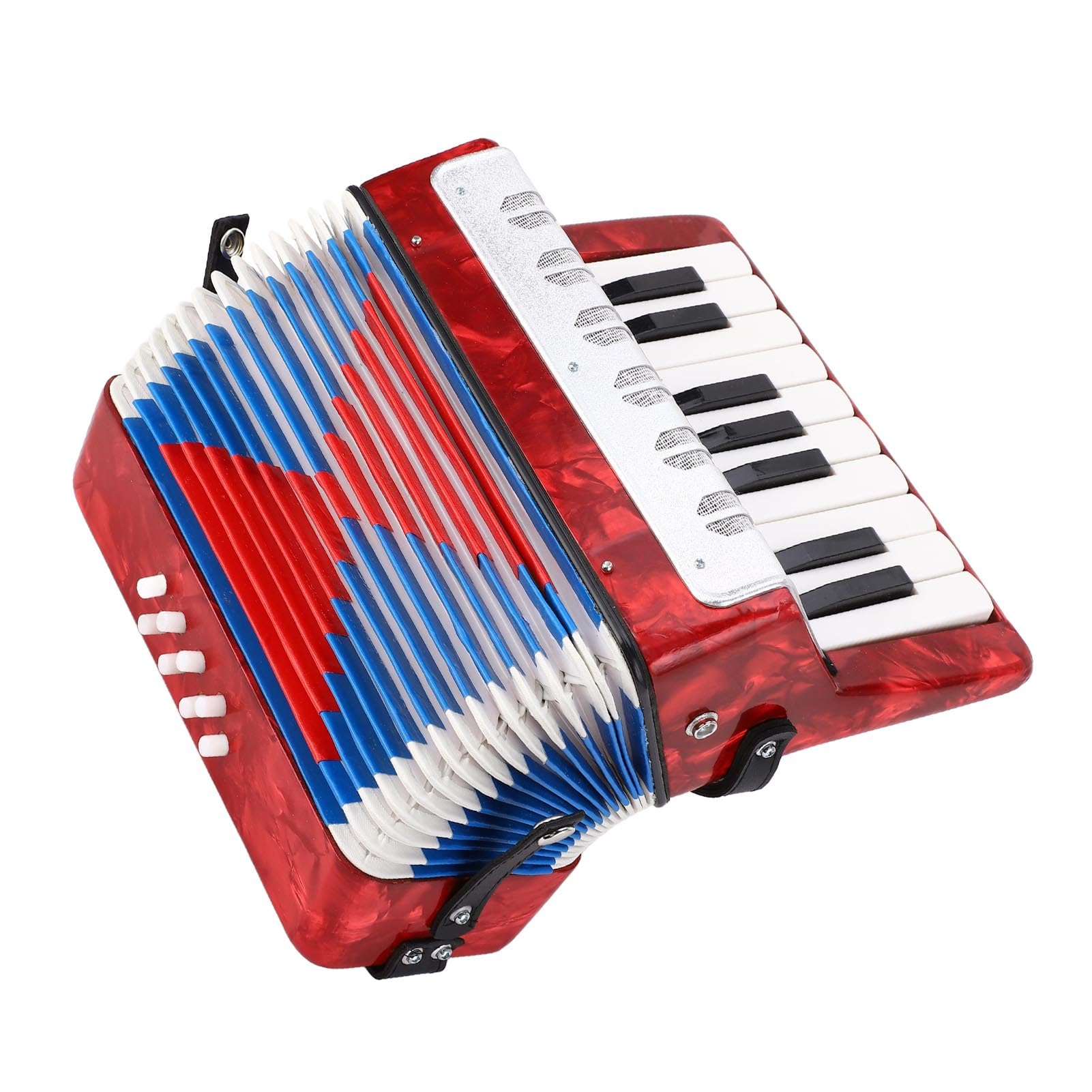 Eminchu Strumento Musicale per Fisarmonica a Piano, Leggero e Resistente, 17 Tasti, 8 Bassi, per Studenti Principianti, in Celluloide ABS per Bambini (GREEN) (rosso)