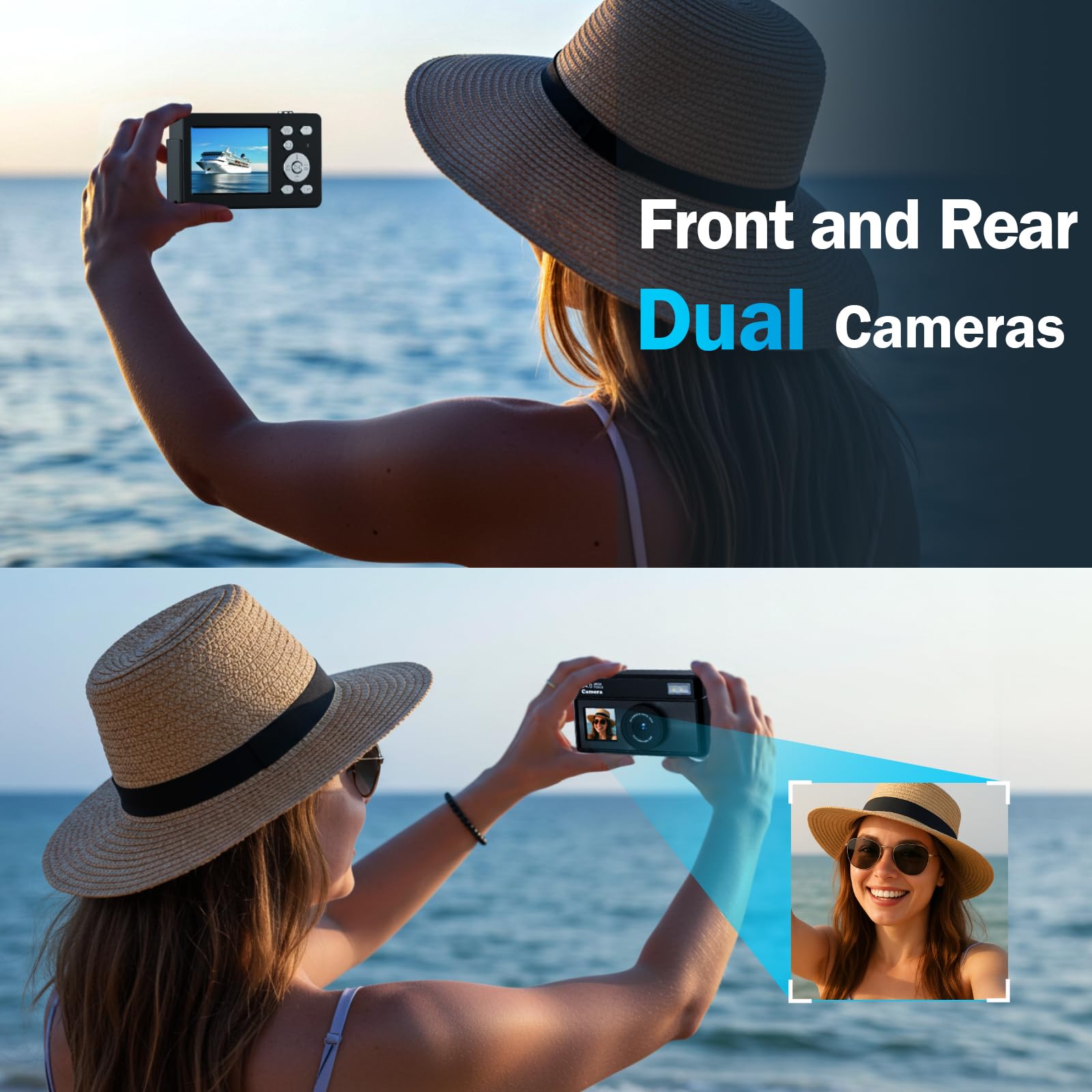 Appareil Photo Numérique, 4K 64MP Autofocus Appareil Photo Compact, Écran IPS 2,8", Digital Caméra avec Carte 32GB, 18X Zoom et Anti-Vibration, Camera pour Vlog Adolescents Adulte Débutant