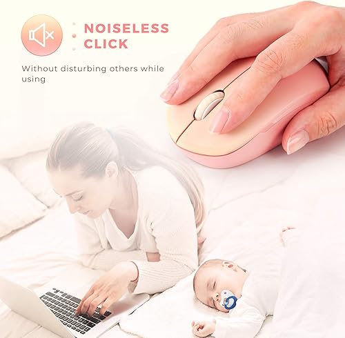Miniatura 9 de seenda - Mouse inalámbrico silencioso de 2.4 G, con receptor USB para PC, tablet, laptop y, Windows, Mac y Linux