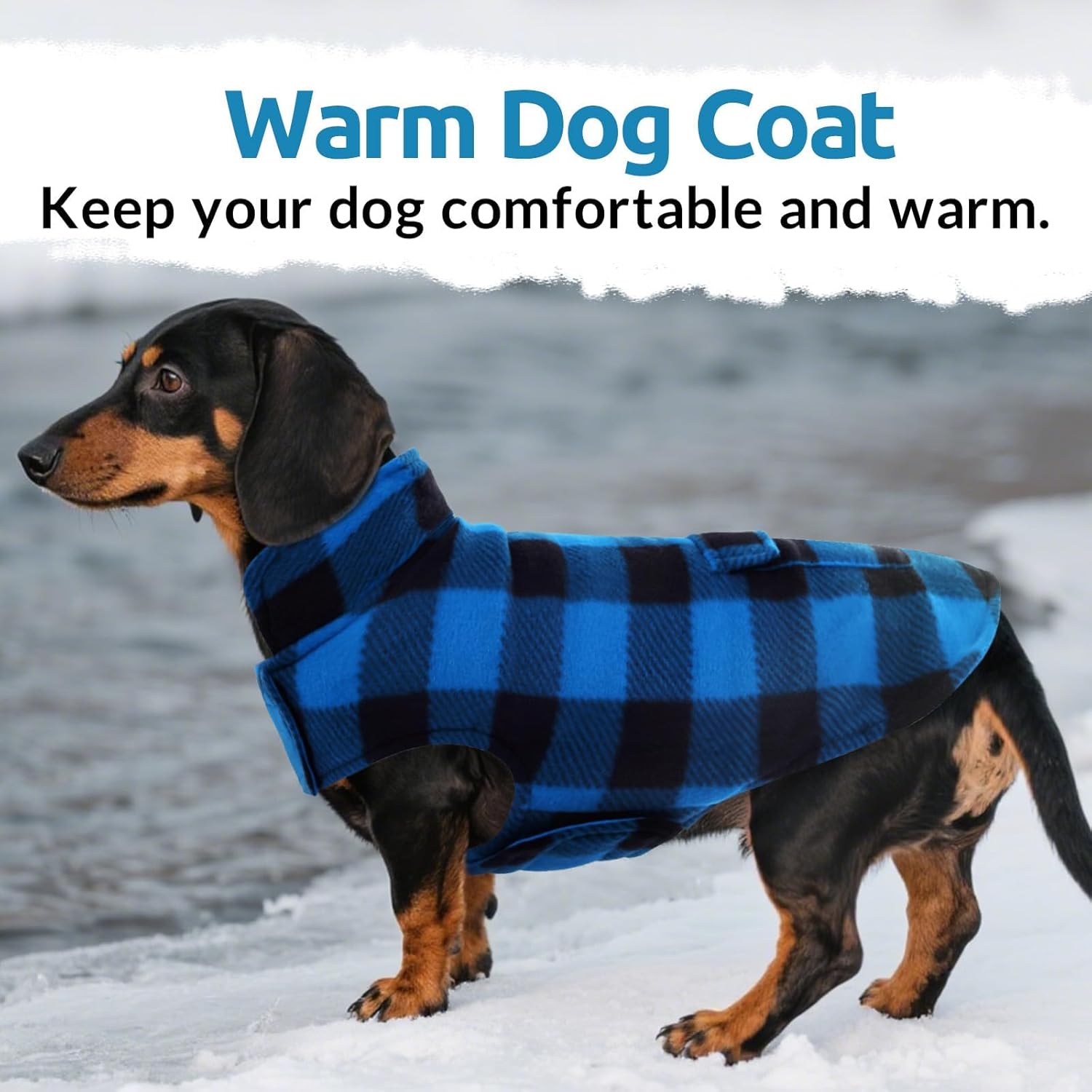 ASENKU Dog Winter Coat, Fleece Doggie Jacket Plaid Reversible Vest Waterproof Windproof Cold Weather Clothes for Small Medium Large Dogs(Red XXXL)