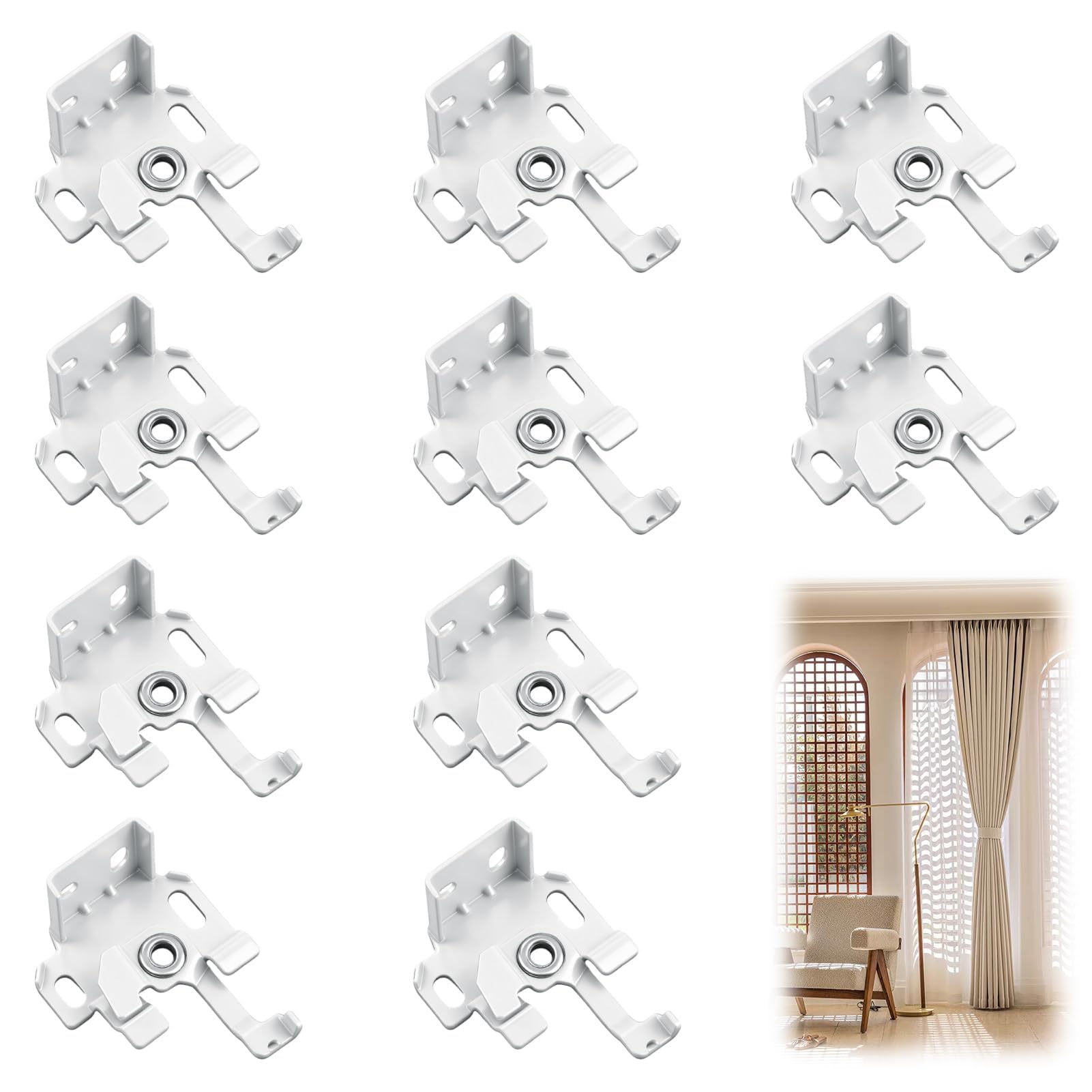 10PCS White Standard Roman Blind Fitting Brackets for 25mm Top Rail Heavy Duty Sturdy Metal Mounting Clip Top Fixing Butterfly Mounting Bracket Shutter Support Bracket for installation and maintenance