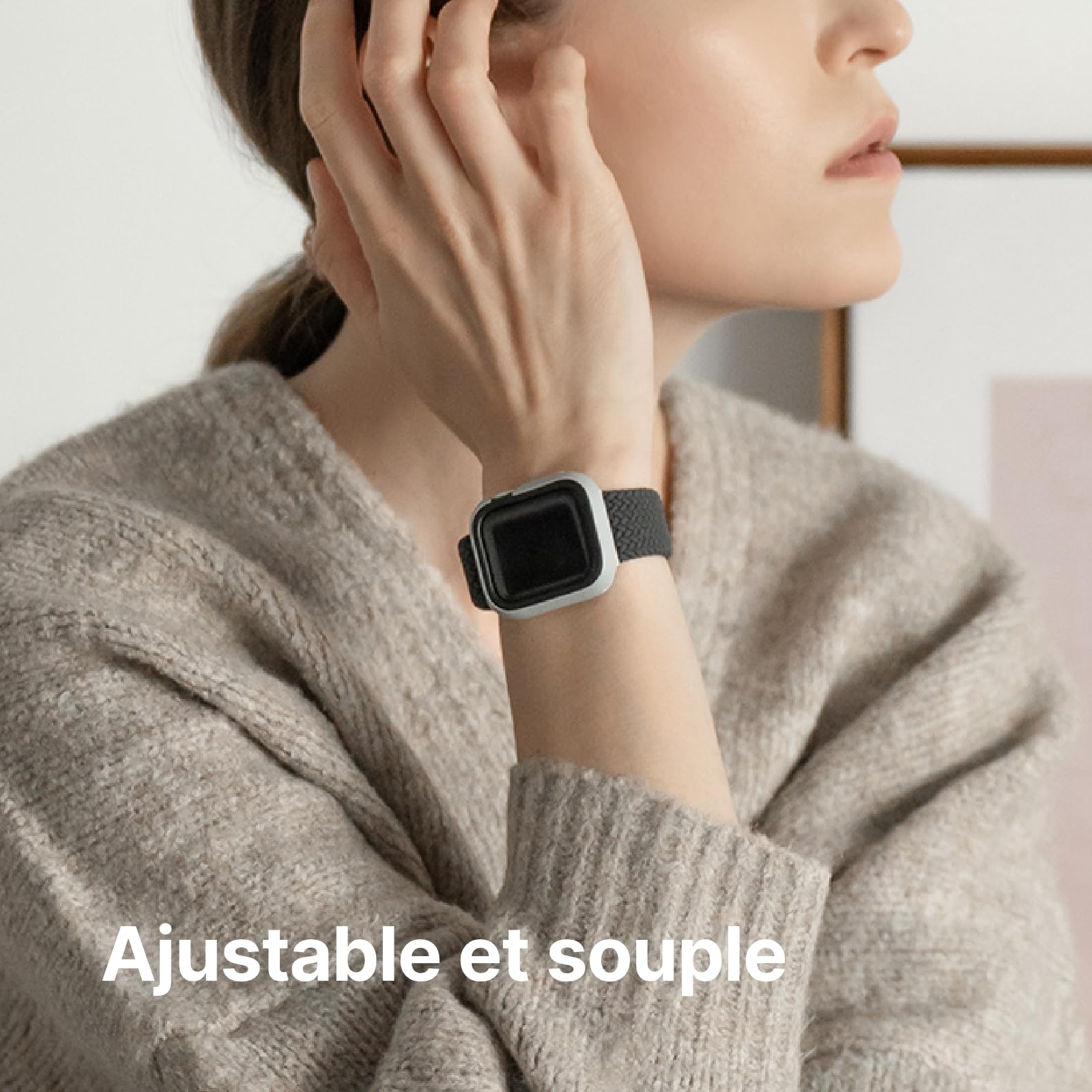 RhinoShield Bracelet Tressé pour Apple Watch Series 11/10 (42mm) + Series 9/8 / 7 (41mm) + Series 6/5 / 4 / SE 3 / SE 2 / SE (40mm) + Series 3/2 / 1 (38mm) | Doux et Extensible