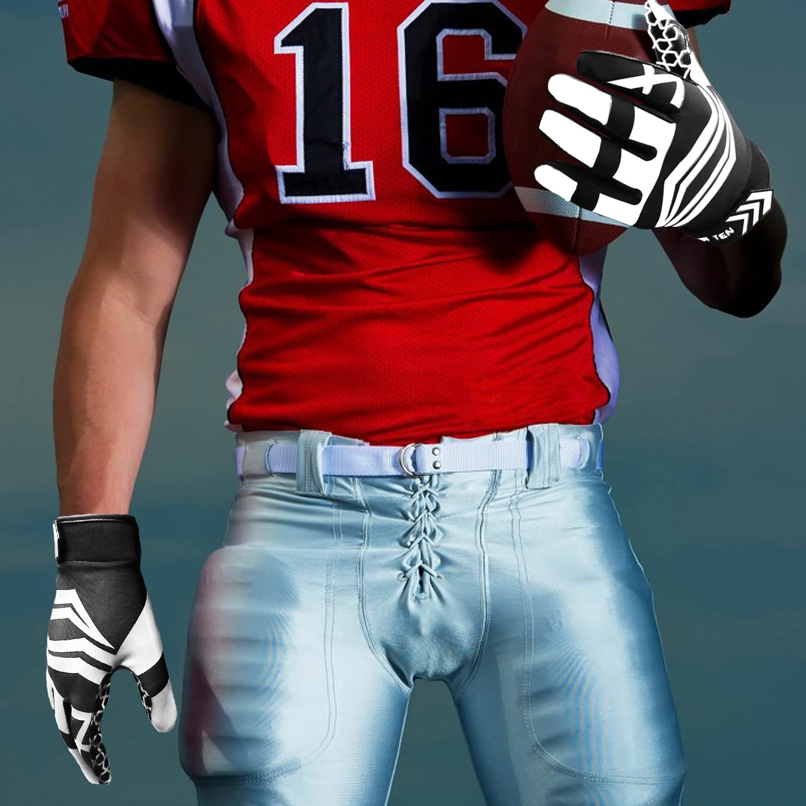American Football Handschuhe Erwachsener Jugend Herren Gloves Receiver Empfänger Handschuhe Ultra Stick für Sport Fußball