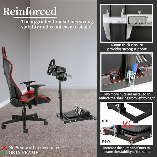 Miniatura 2 de Anman Racing Steering Wheel Stand with Gear Shifter and Pedal Mount for Logitech G25 G27 G29 G920 Thrustmaster Folding Gaming Racing Sim Cockpit