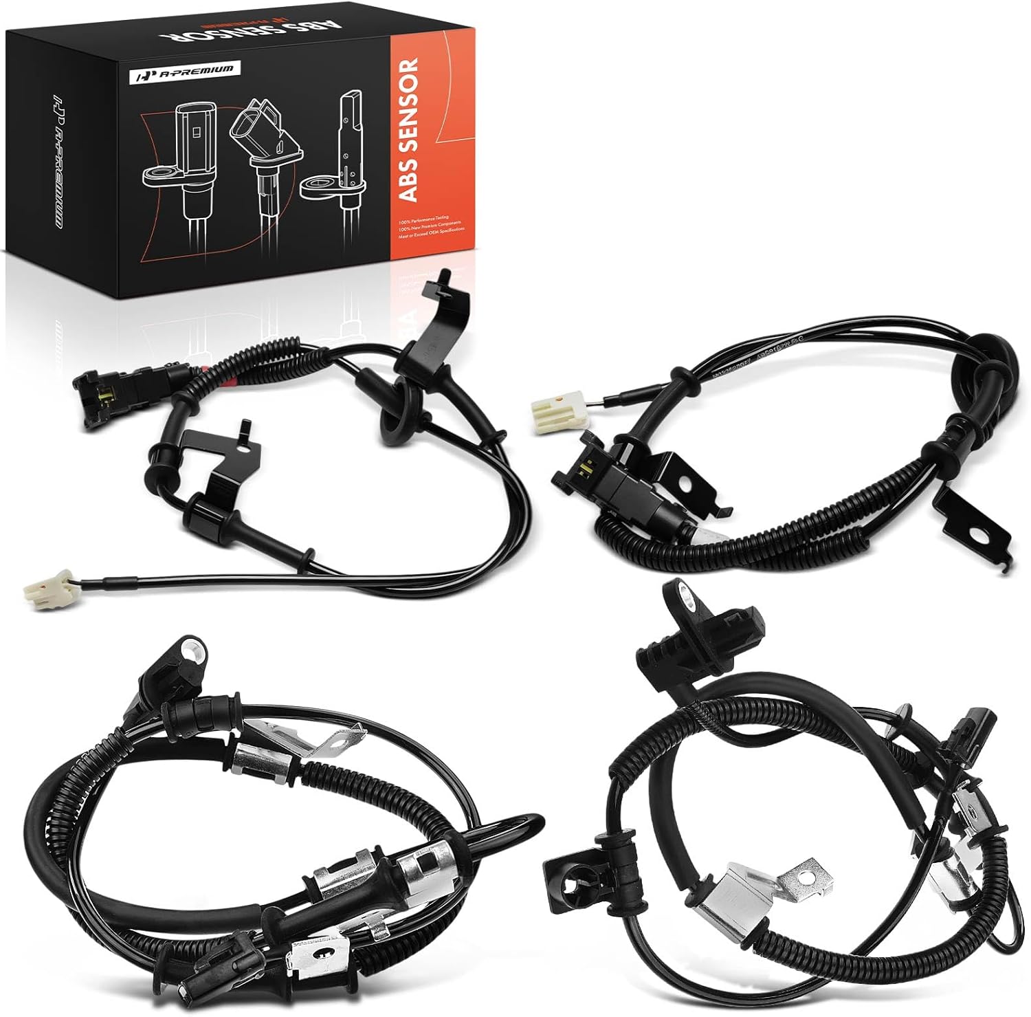 A-Premium 4PCS Front & Rear ABS Wheel Speed Sensor Compatible with Kia Models - Soul 2010 2011 2012 2013