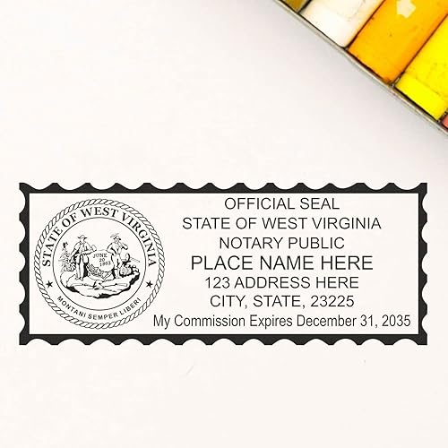 Sello público de notario de Virginia Occidental preentintado, hasta 15 K impresiones, sello notarial WV, estampado de prensa e impresión,
