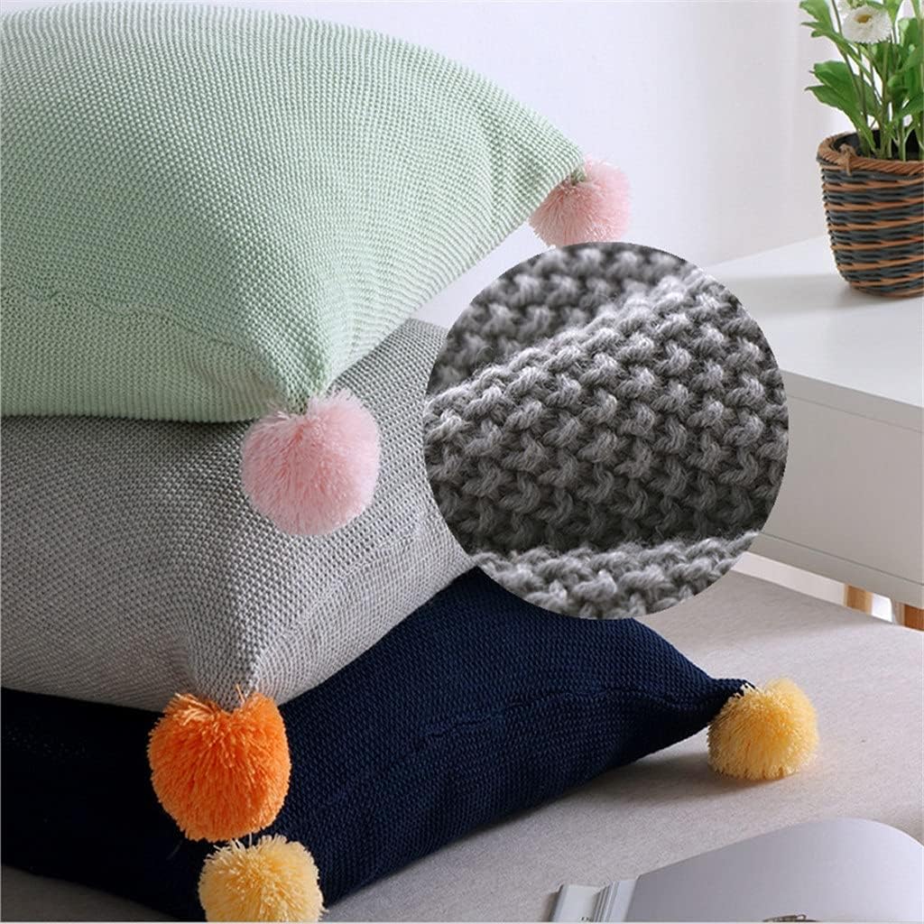 Minimalist Color Knitted Pillowcases Pillowcases Children's Room Bed Cushions Square Pillows Color(Style B)