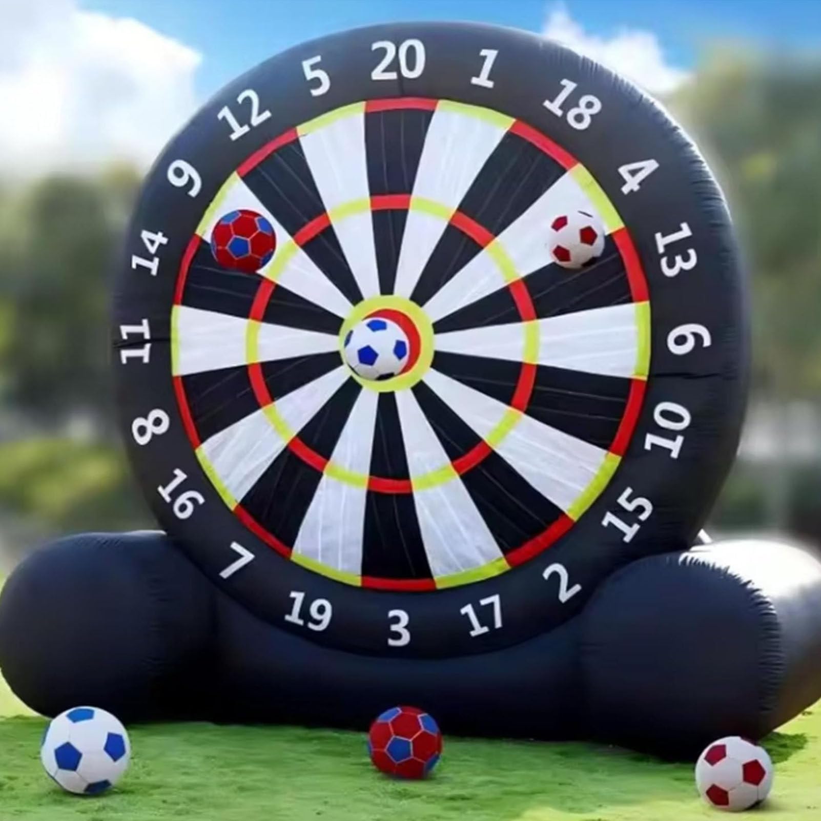Cashwise Giant Outdoor Inflatable Football Dart Board with 8pcs Sticky FootBall& Blower, Portable Soccer Training Aid for Kick Dartboard Sport Game A-4M/13FT