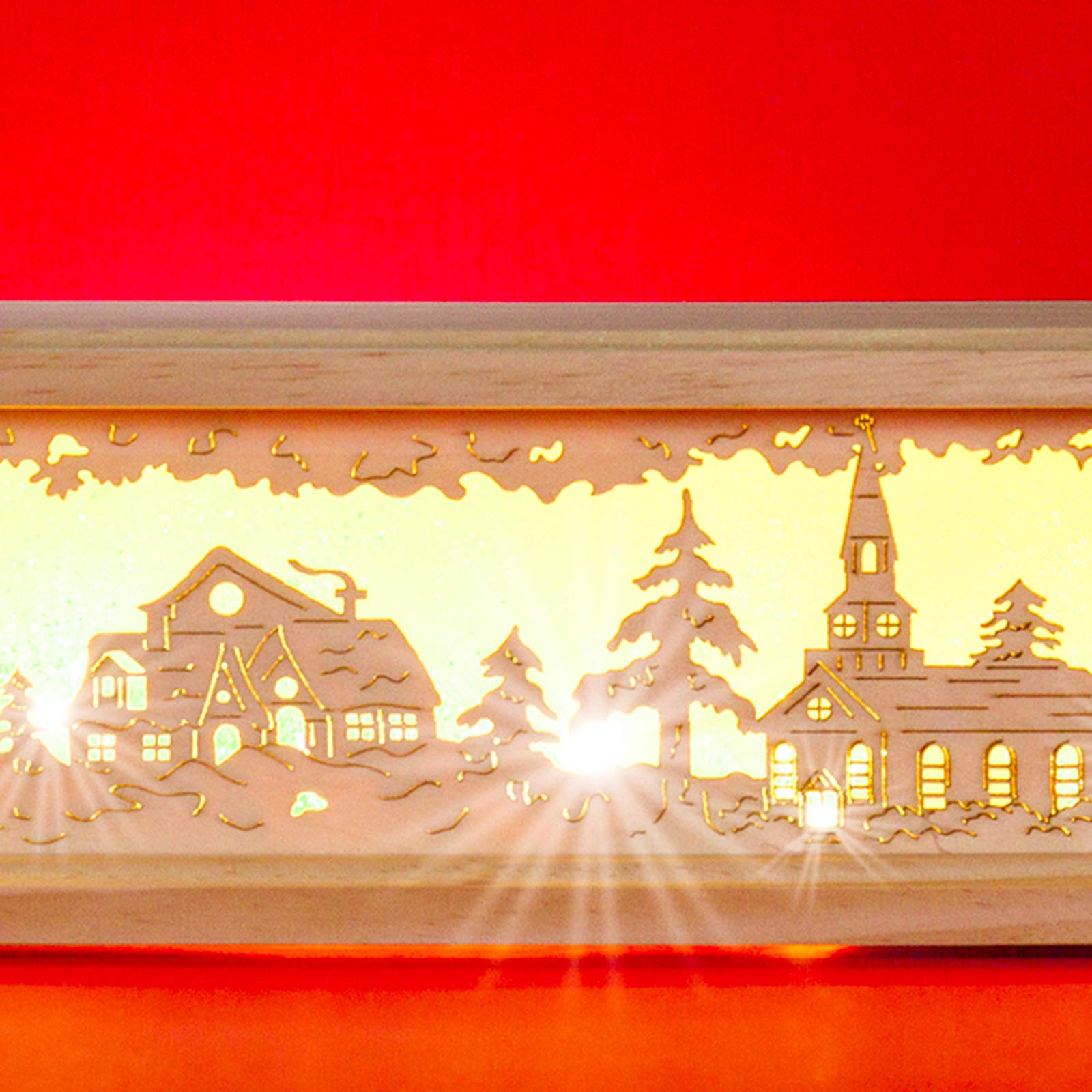 SIKORA LED Schwibbogenbank beleuchtete Holz Schwibbogen Erhöhung Lichterbogen Bank inklusive Netzteil 2 Motive 2 Längen B:8cm, Farbe | Modell:Länge 57 cm (B21)