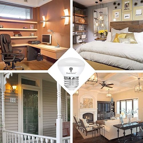 Miniatura 3 de Paquete de 4 bombillas LED R14 de 4 W, base E26, mini reflector, bombilla regulable, 5000 K, equivalente a 40 W, mini bombillas, bombillas cortas,