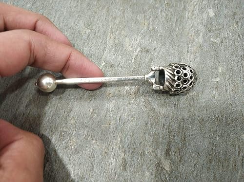Miniatura 4 de Round Honey Spoon made of 925 Sterling Silver, Honeycomb Nature beauty design, Custom engraving spoon baby shower gift Nadav Art Handmade By Avi