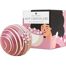 CHOCOLISSIMO Ruby Hot Chocolate Ball with Marshmallows 40 g - Belgian Ruby Chocolate Drinking Chocolate Ball Gift - Hot Chocolate Bombs for Birthday Christmas Easter