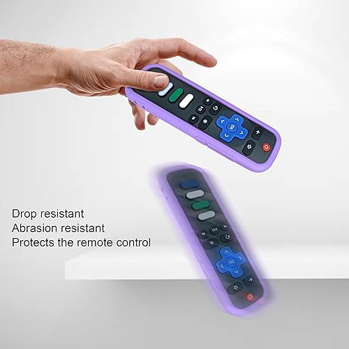 Vista 21 de Funda protectora para control remoto Roku, material de silicona respetuoso con el medio ambiente, a prueba de caídas, a prueba de polvo, lavable