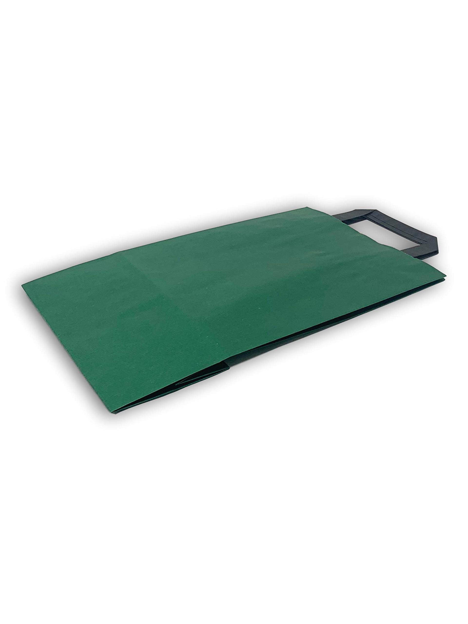 250 Sacs Papier VERT 36 x 22 x 10.5 cm sac Cadeau de fête Sacs Cadeau Sac Traiteur Sac en Papier avec poignée pour Anniversaire, Noël, sac cabas, célébrations de Mariage et fête