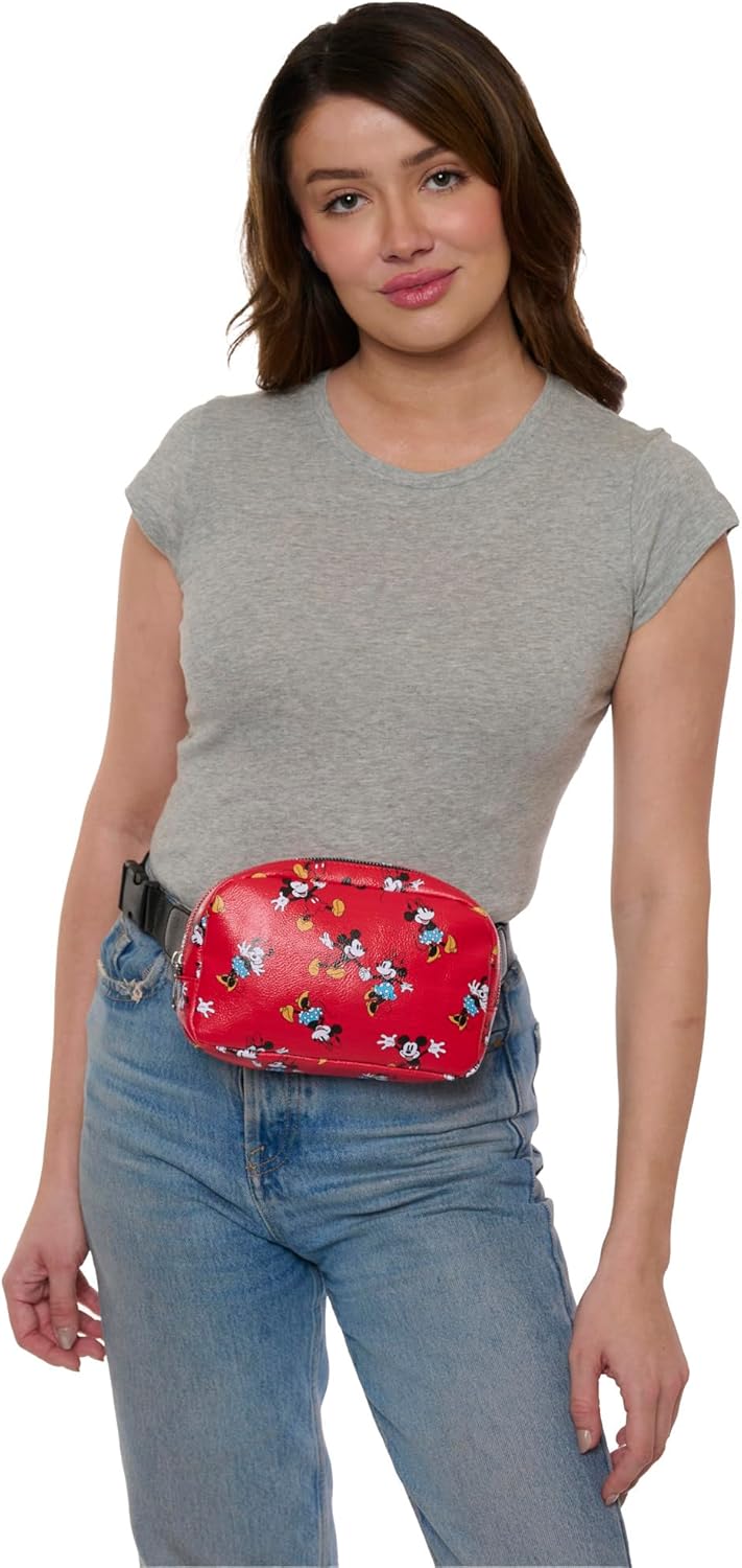 Womens Disney Belt Bag Crossbody Fanny Pack Waist Bag (Mickey Minnie Mouse Red) - Image 7