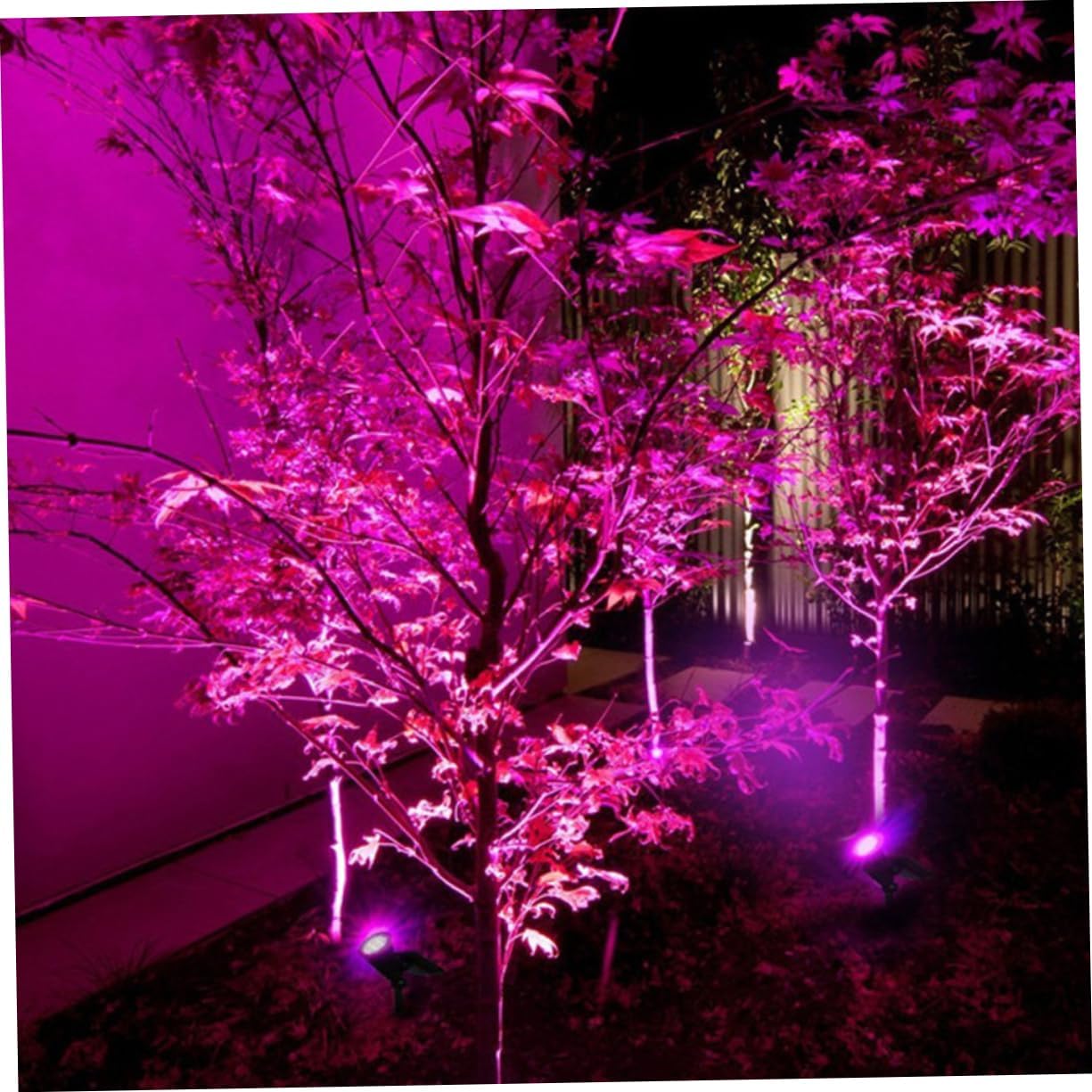 2pcs Led Solar Garden Decor Lights RGB Spotlights Ground Plug Landscape Lamp for Outdoor Solar Lights for Fence Posts