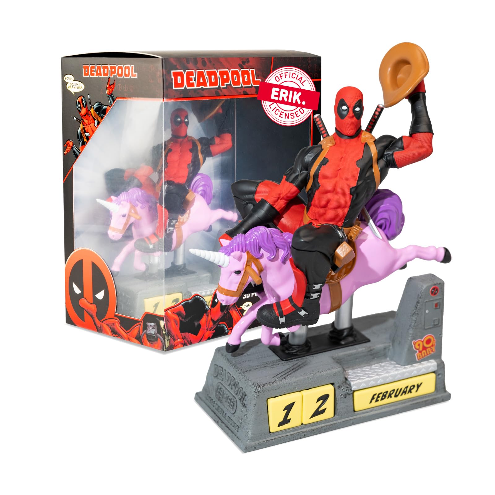Grupo Erik Perpetual Calendar - Marvel Deadpool Merchandise | Desk Calendar, Home Office Desk Accessories, Home Decor Accessories | Deadpool Gifts For Men, Marvel Gifts