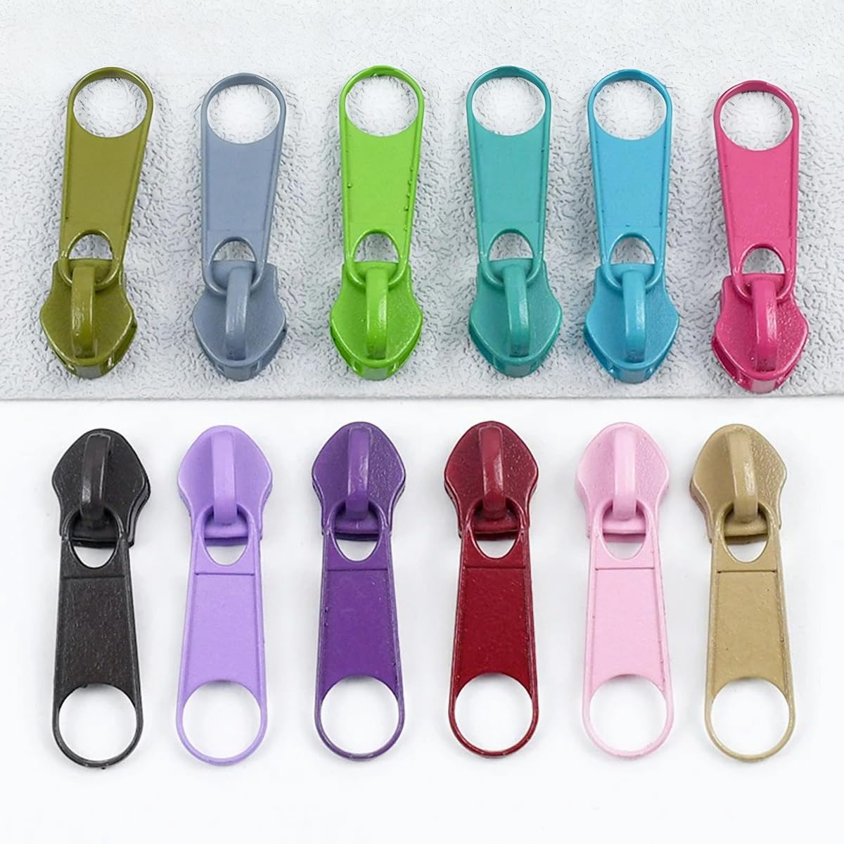50 Tiradores de Cremallera de Repuesto, Deslizador de Cremallera de Nailon para Bolsos, Chaquetas, Abrigos, Vaqueros, Costura, Ropa, Color Naranja, n.° 5