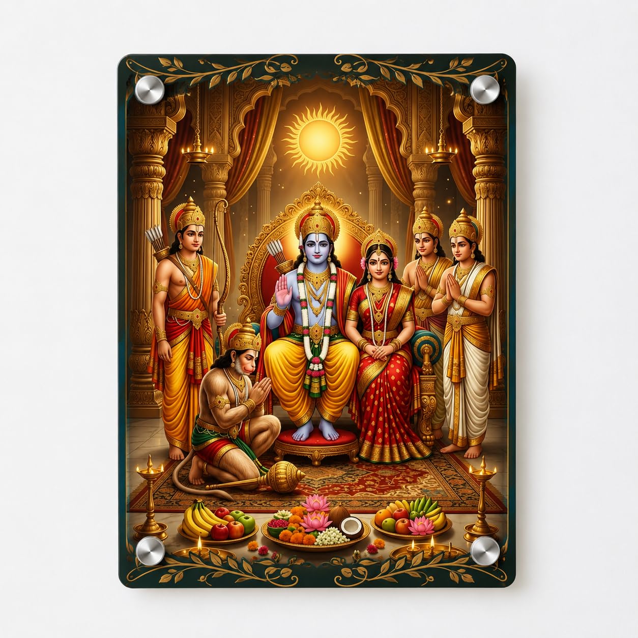 Ram Darbar Premium Acrylic Frame | Ram Family 2-in-1 Fridge Magnet & Table Top Stand | HD Spiritual Decorative Photo for Home, Office & Temple Décor (3x4 Inch)-image-30