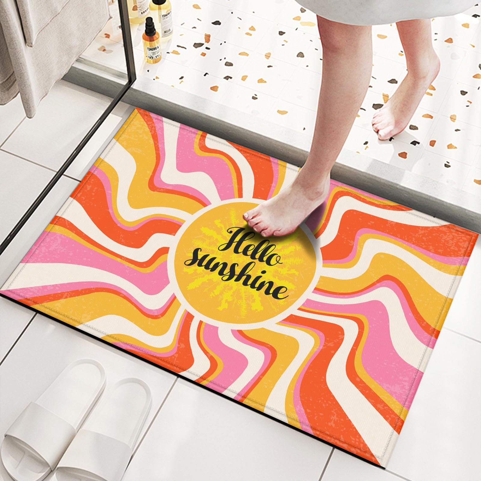 Paillasson bohème Hello Sunshine pour un accueil chaleureux et une maison rayonnante