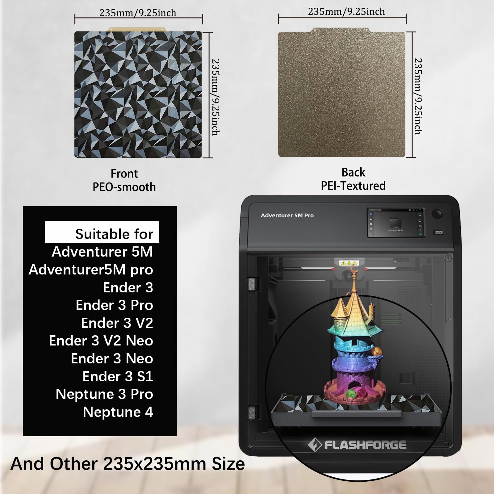 Snapklik.com : Smooth PEO+Textured PEI Spring Steel Build Plate ...