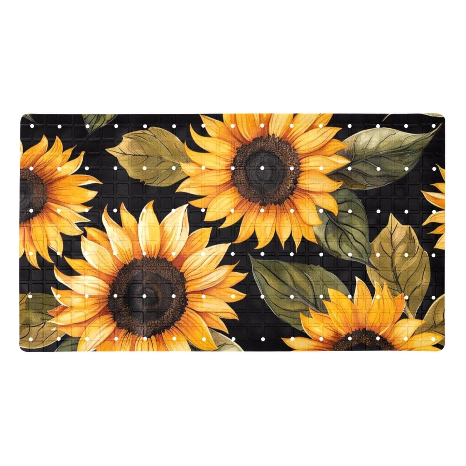 Tapis de bain antidérapant vintage extra long en PVC pour baignoire familiale