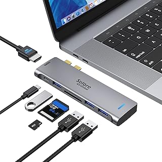 USB C Hub Adapter for MacBook Pro 13 15 16 inch 2020 2019 2018 2017 2016,7 in 1 MacBook Air 2020 2019 2018 HDMI Docking Station with 4K@60HZ with USB 3.0, SD/TF Card Reader 100W Thunderbolt 3 PD Port