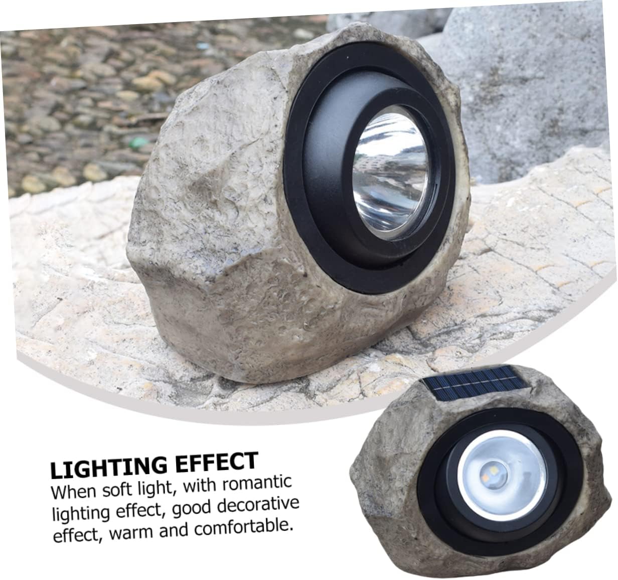 Solar Decorative Spotlight Simulation Stone Lamp Outdoor Lawn Yard Lamp Polysilicon Solar Panels 2 Gear Light