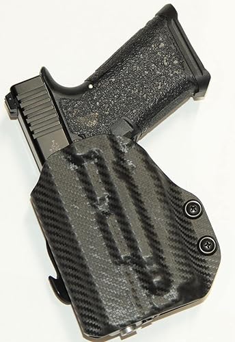 REVKEL - Funda de paleta OWB moldeada personalizada Kydex para Glock 43 con riel táctico de recuperación con Olight Baldr S. Dibujo a mano izquierda