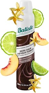 Batiste Dry Shampoo for Dark Hair, For Brown & Auburn Hair, 200-ml, Blends Seamlessly with no White Residue, Instantly Refresh Hair and Absorb Oil Between Washes