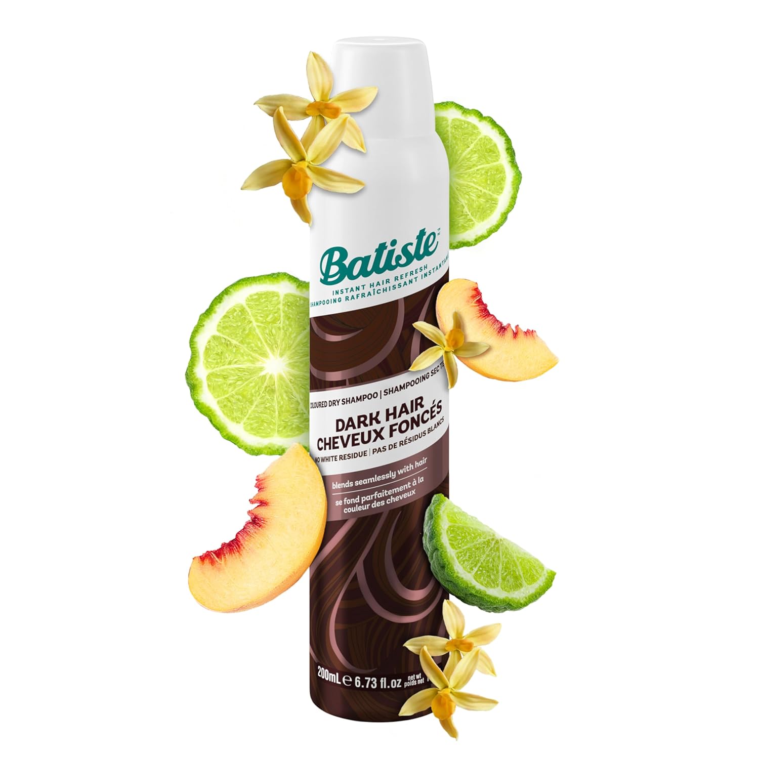 Batiste Dry Shampo Dark Hair 200ml - Waterless shampoo formula for instant refresh in seconds