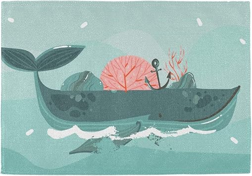 Amazon ランチョンマット おしゃれ 洗える クジラ 海 鯨 挿絵 イラスト プレースマット 丸洗い 麻布 断熱 子供 滑り止め 防汚 1枚セット 幼稚園 男の子 女の子 食卓上飾り 家庭 レストラン用 ランチョンマット オンライン通販
