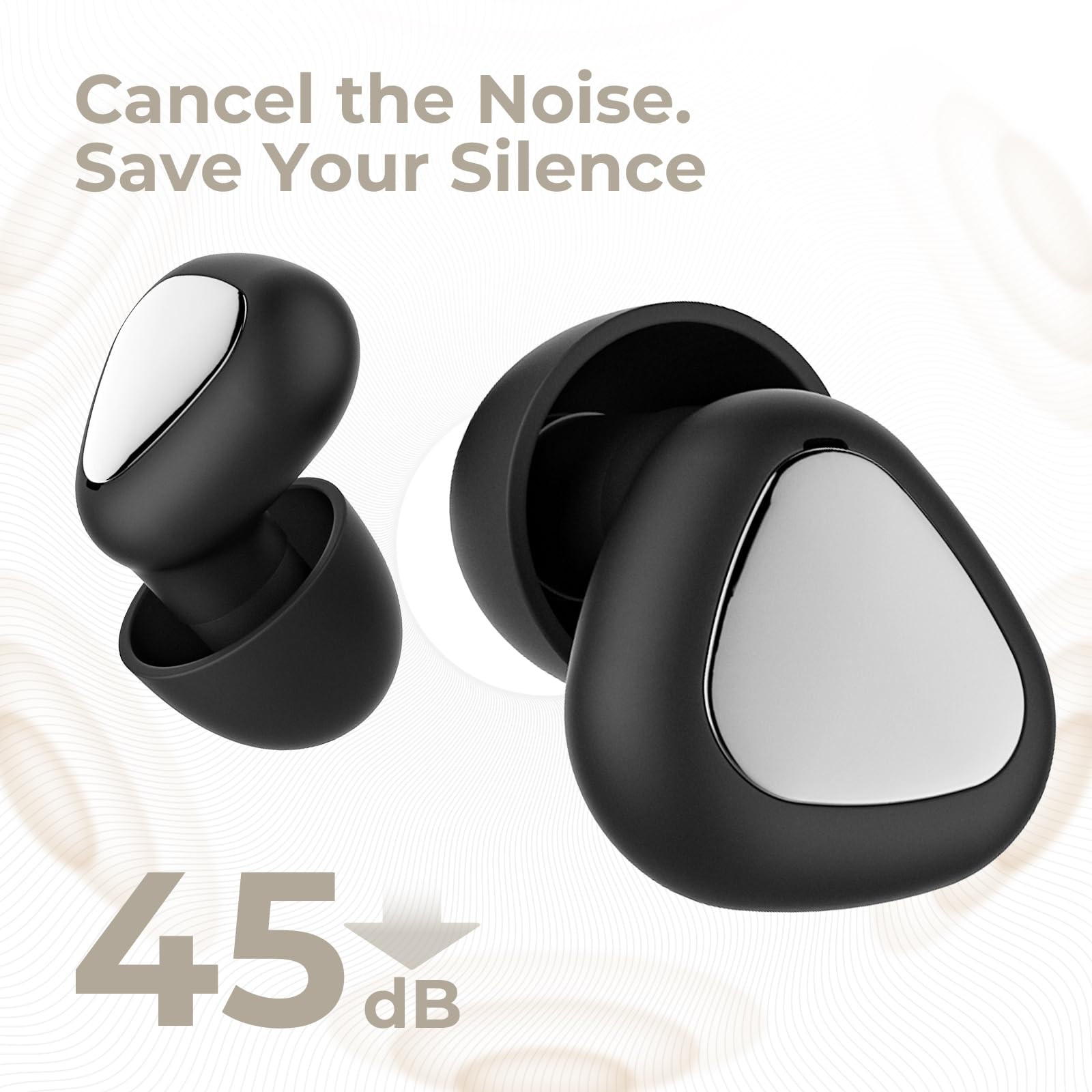 Ear Plugs for Sleeping, 45dB Noise Reduction Reusable Earplugs for Snoring, Travel, Work & Concerts, Hearing Protection with 8-Size (XS-L) Ear Tips - 3