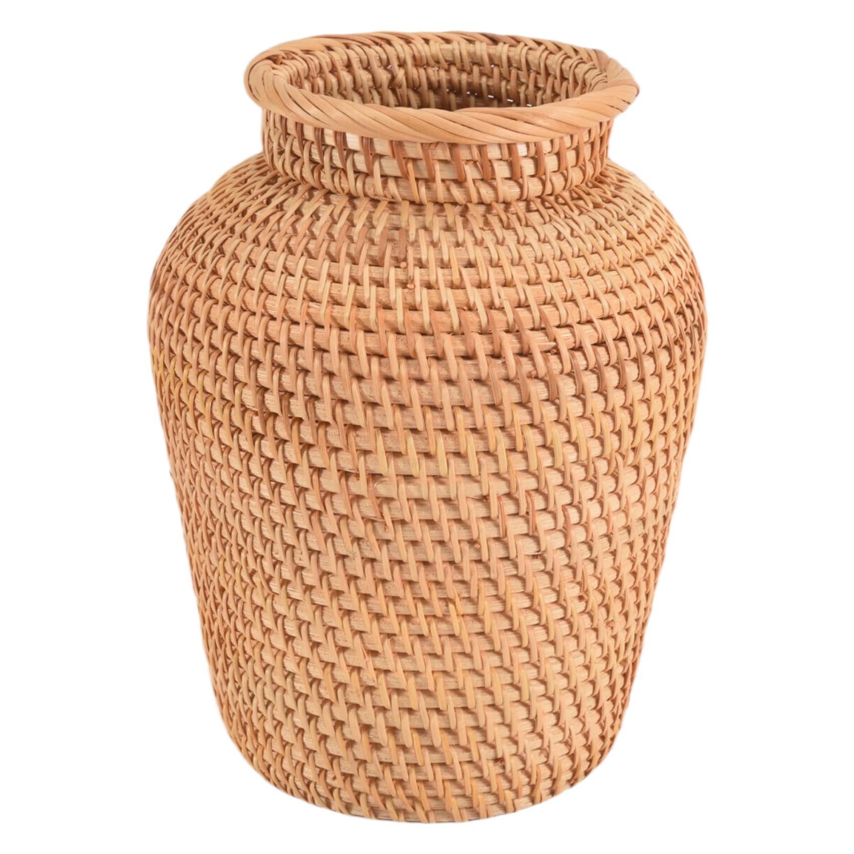 qimoi Rattan Woven Vase Art Vase Fashion Tabletop Decoration Plants Flower Pot Faddish Flower Pot for Home Decor