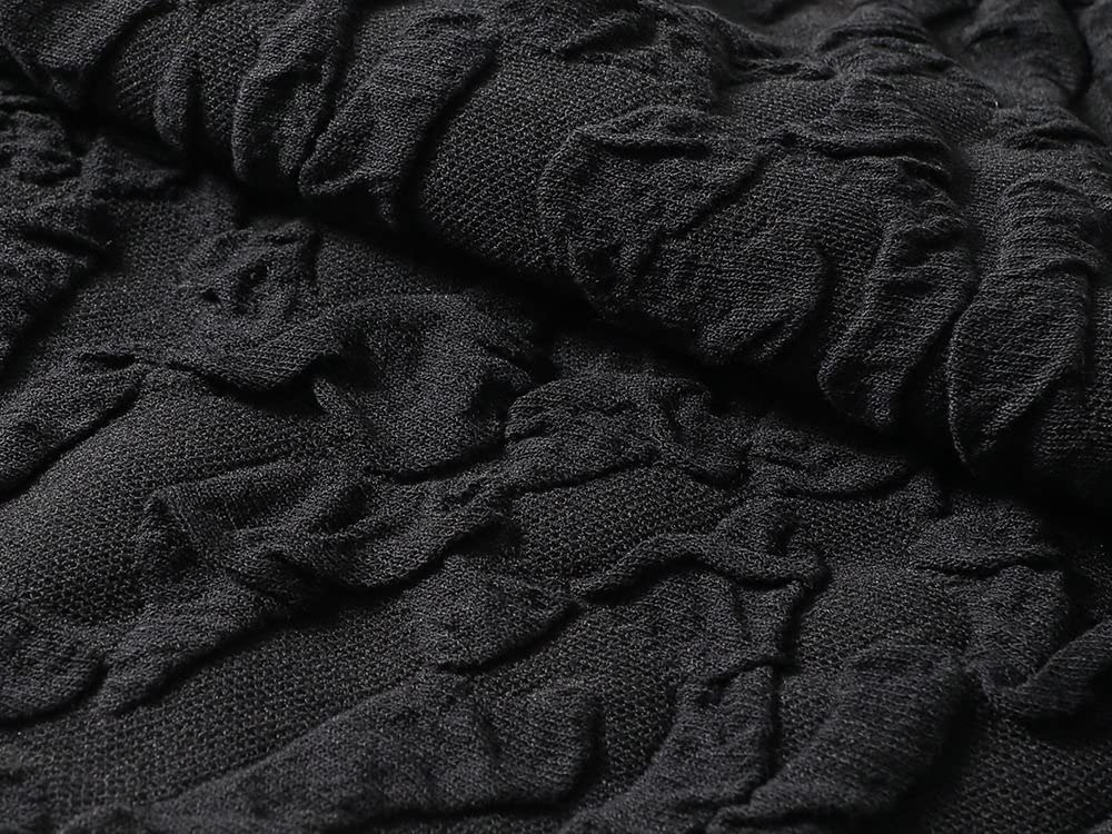 LUKX Röcke Damen,Damen-Minirock Schwarz Elastischer Jacquard-Strick-Faltenrock Mit Hoher Taille Vintage A-Linie Swing Geraffter Eleganter Herbst-Winter-Kurzrock Für Mädchen Damen