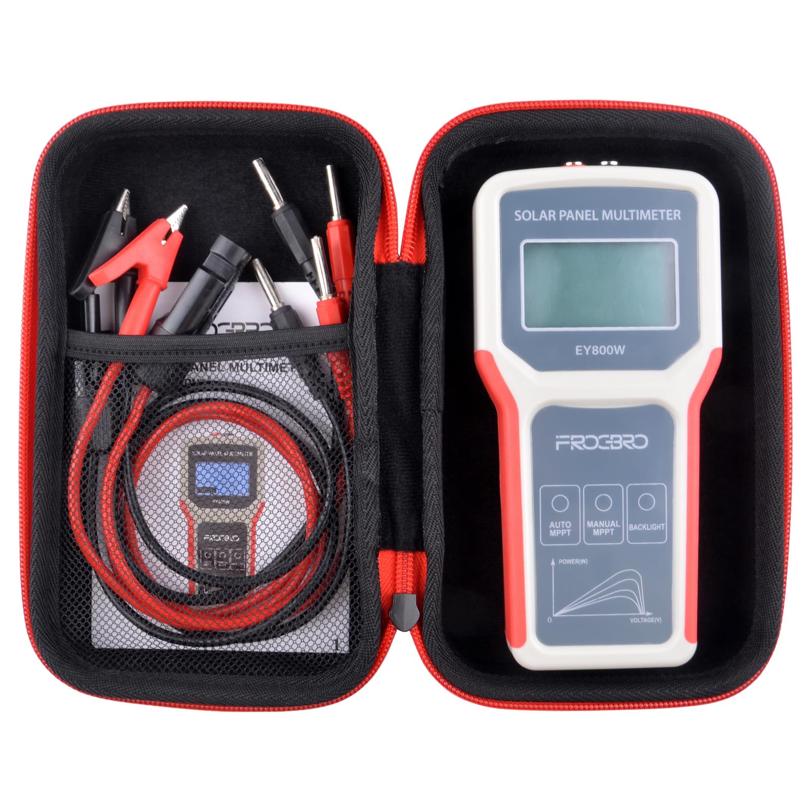 Testeur de Panneaux Solaires FB673PV, Multimètre Photovoltaïque 800W, Testeur MPPT Intelligent avec Écran LCD Clair, Outil de Diagnostic pour Tension en Circuit Ouvert (EY800W)