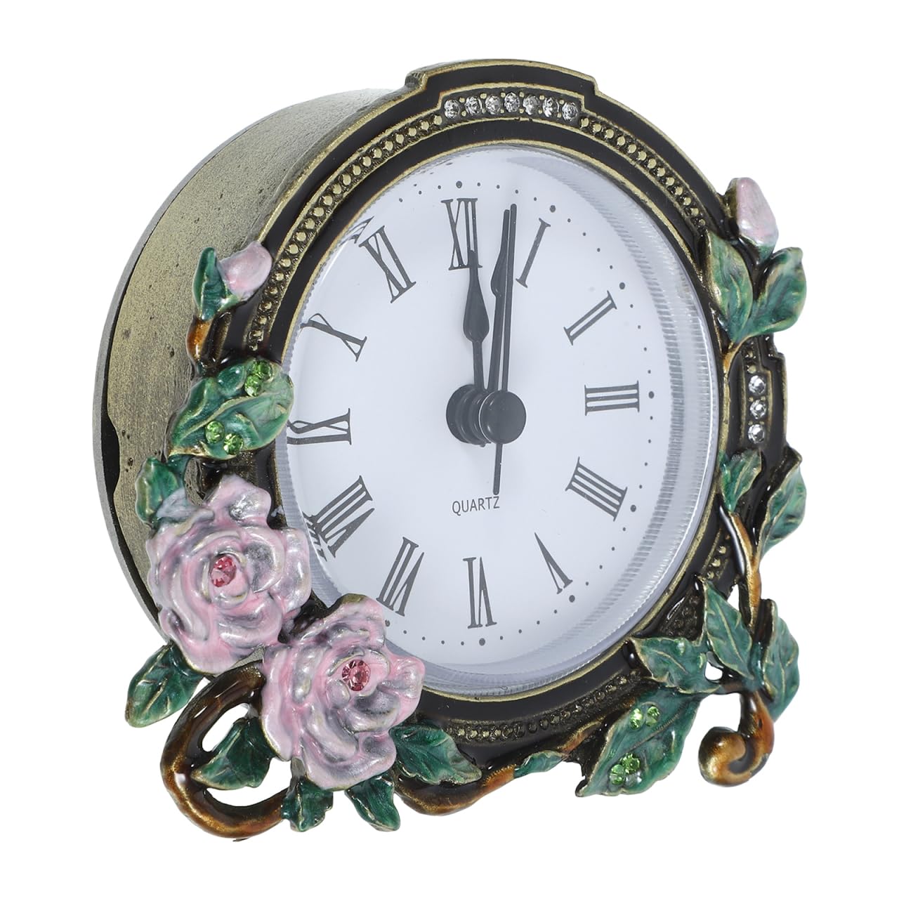 Cabilock Mini Tischuhr Vintage Stil Leise Europäische Kleine Uhr Zum Hinstellen Für Wohnzimmer Büro Deko Ästhetik
