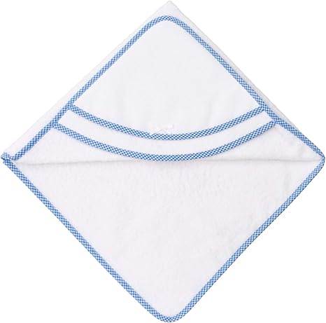 Accappatoio Triangolo Per Neonati Filet - In Spugna Di Cotone, Con Taschina A Cuore Ricamabile - Bianco