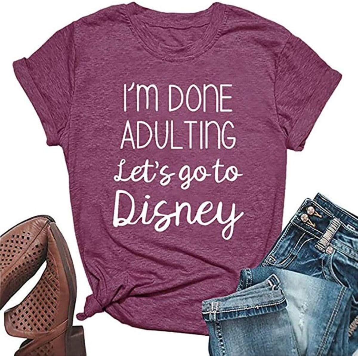 VKEGNIOHoliday Cute Funny T Shirt Women Vintage Letter Print Family Trip Tees Casual Vacation Graphic Short Sleeve Shirt Tops