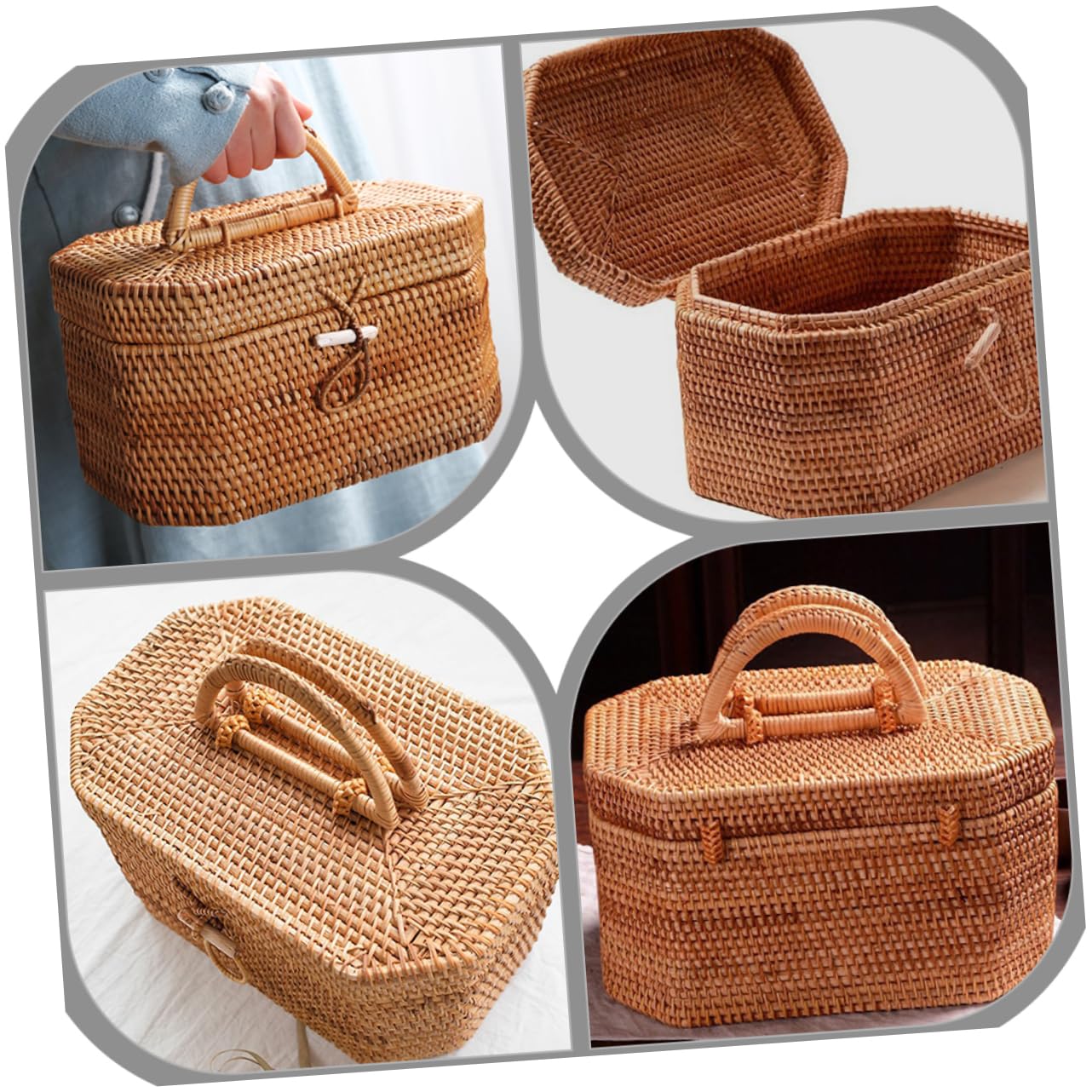 OFFSCH 1pc Portable Woven Storage Basket for Home Organization Vegetable and Snack Container Lightweight Decorative Basket for Living Bedroom Office Use