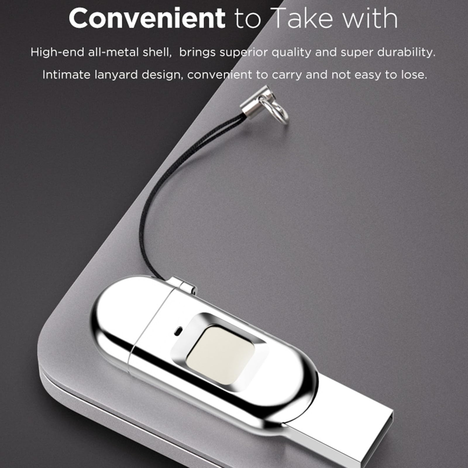 Chiavetta di crittografia dati USB 3.0 portatile di tipo C con password per impronte digitali 64 GB 128 GB 256 GB,128GB