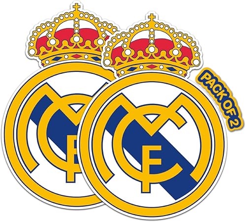 IMPERIAL VIBES Adhesivo de fútbol Real Madrid  Adhesivo de vinilo para coche, camión y furgoneta Uso en interiores y exteriores para portátil