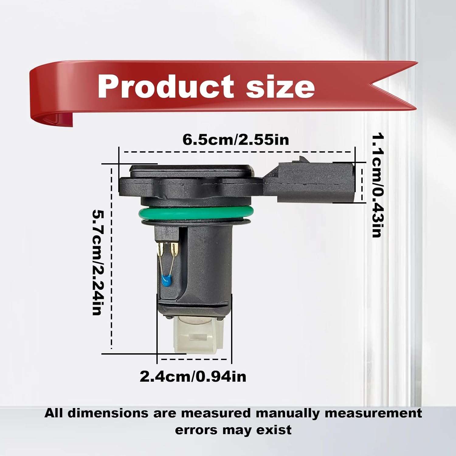 Mass Air Flow Sensor MAF Sensor [6-Pins] 7C3A12B579AA, 7C3Z12B579A Compatible with F-250 Super Duty 2008-2010, F-350 Super Duty 2008-2010, F-450 Super Duty 2008-2010, V8 6.4L