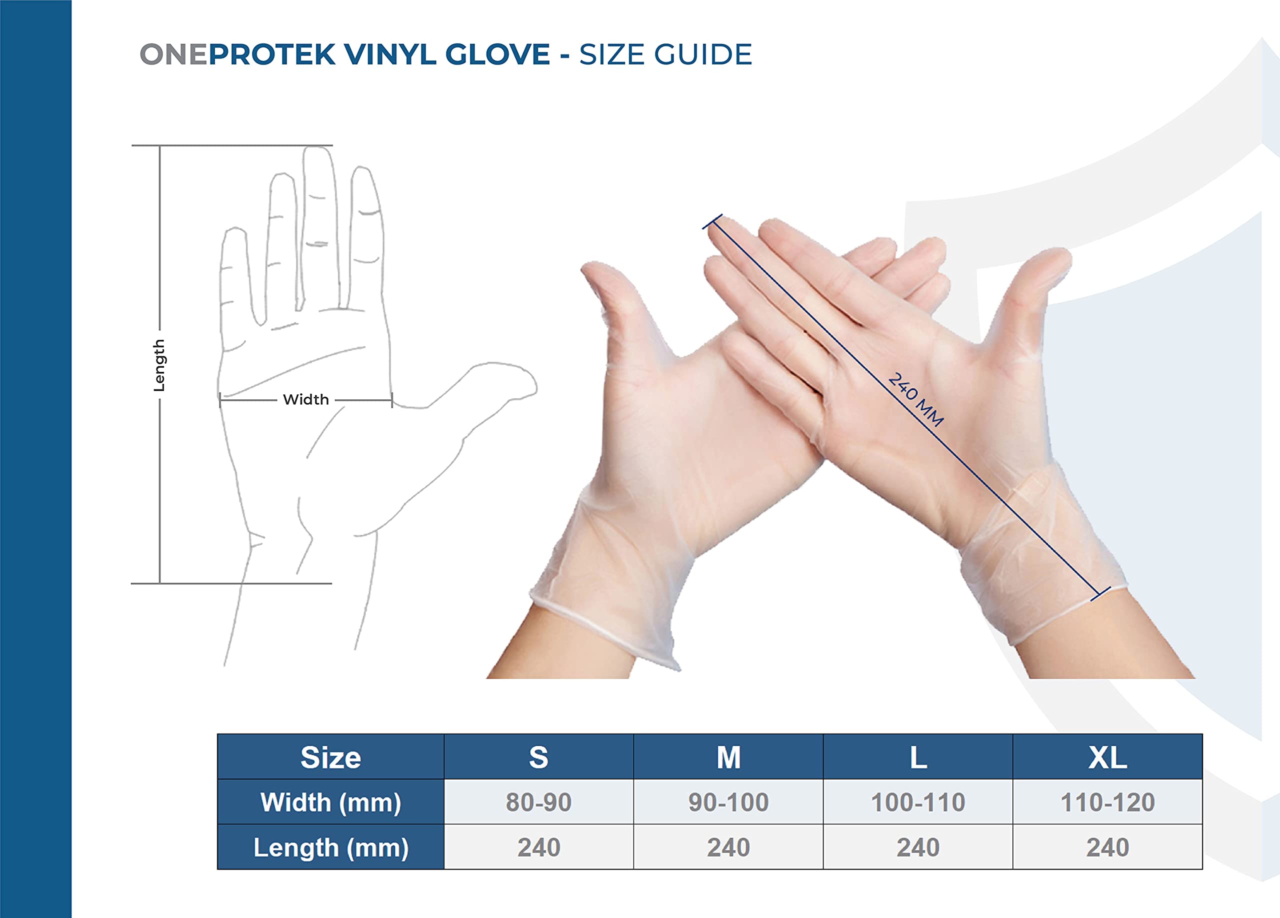 Gants jetables en Vinyle - Lot de 10x Boîtes de 100 gants jetables Taille L - non poudrés, sans latex - Multi-usages et résistants Protection contre les risques chimiques