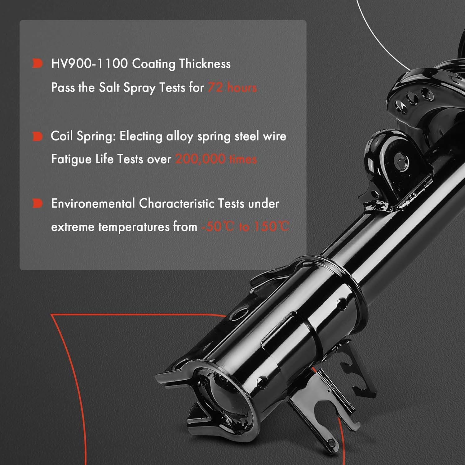 A-Premium Rear Complete Strut and Coil Spring Assembly Compatible with Jeep Renegade 2015 2016 2017 2018, FWD, 2-PC Set