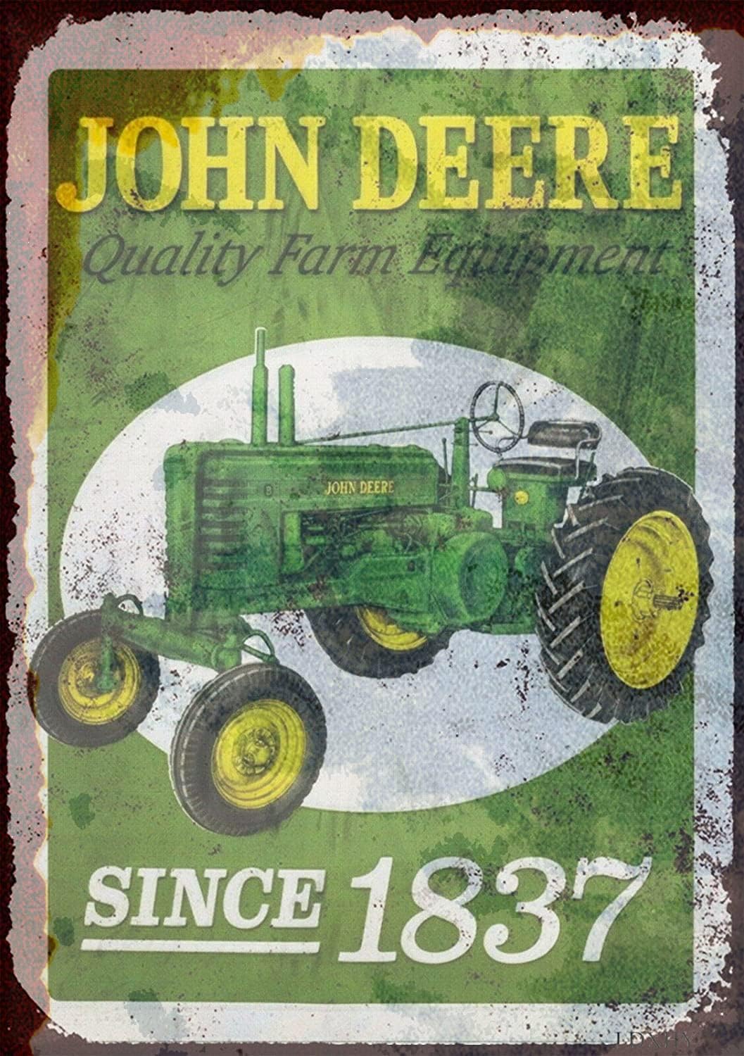 Signs for Home Decor 2 Pack John Deere Metal Tin Sign Vintage Art Poster Plaque Garage Wall 12'' X 8'' Retro Signs